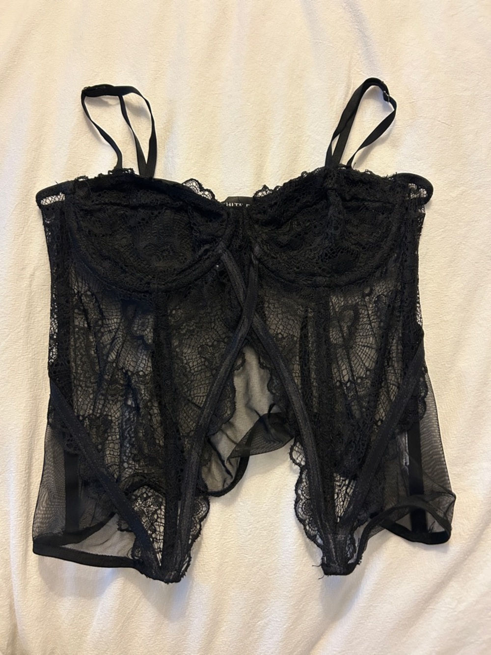 White Fox Boutique Black Lace Bustier Corset Top